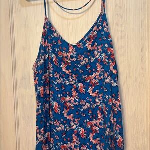 Floral Blue Spaghetti Strap Top
